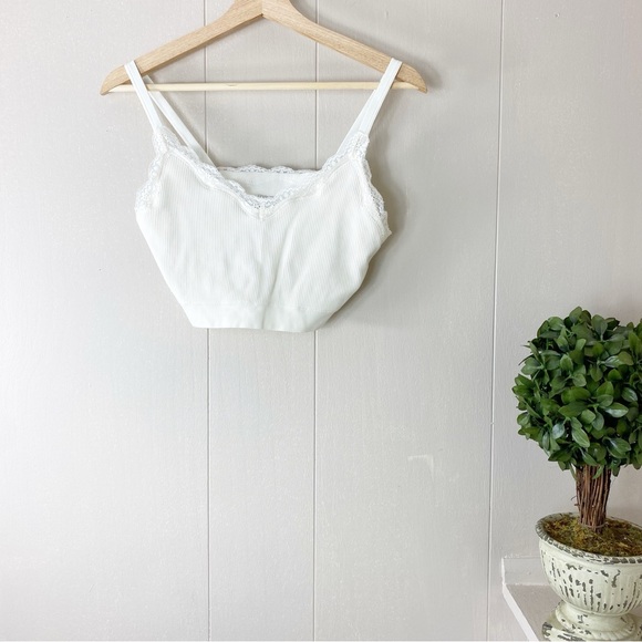 Maurices Tops - Maurices Ivory Lace Cropped Bralette Top Size Large